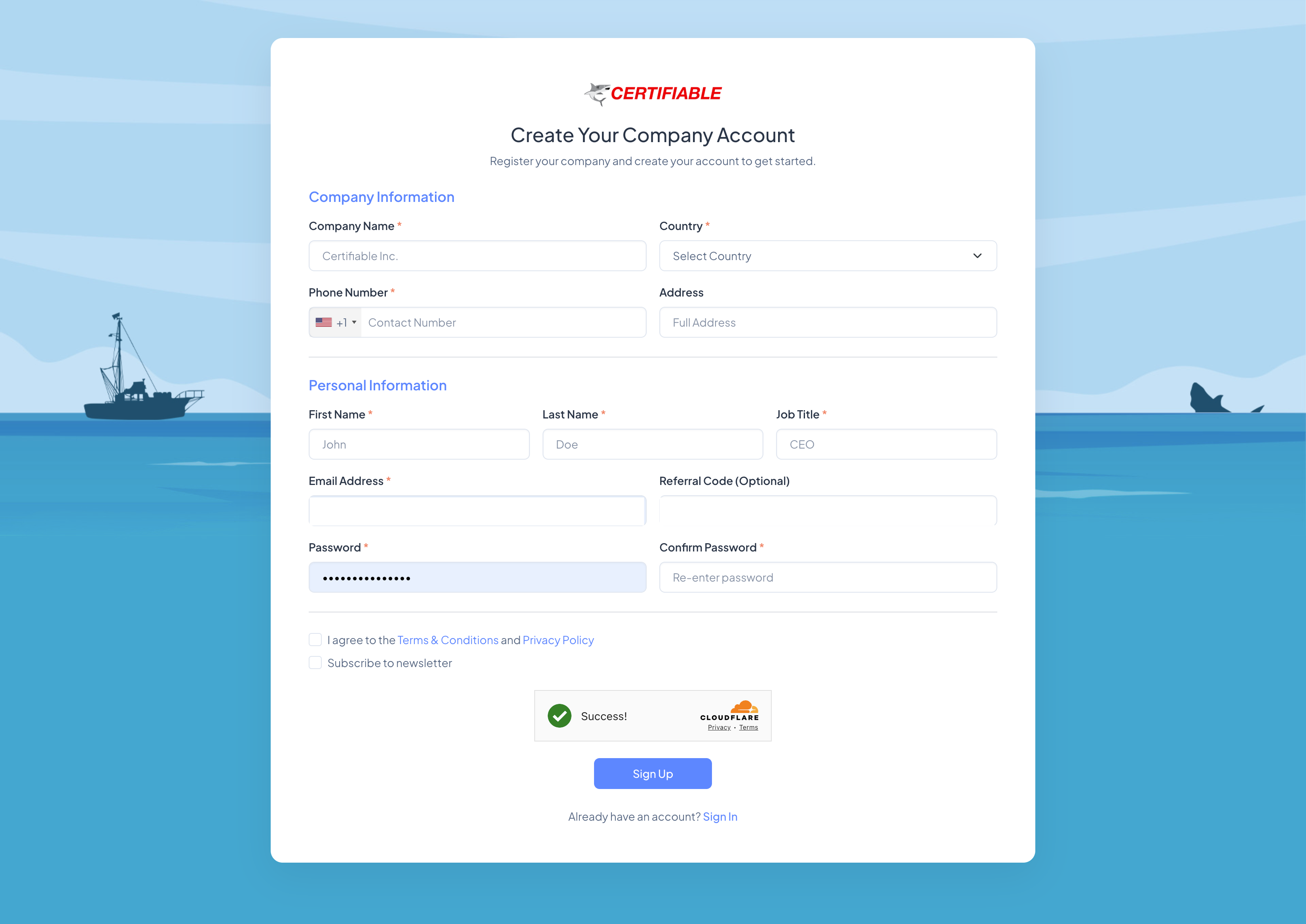 Certifiable SaaS Certification Platform